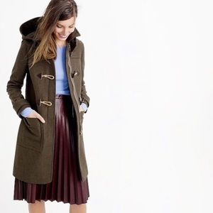 J Crew Melton Wool Olive Green Winter Long Coat